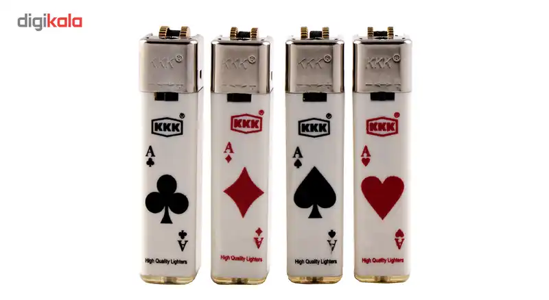 فندک سنگی KKK مدل طرح دار بسته 4عددی