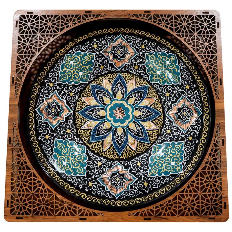 بشقاب مسی طرح ترک مدل الماس تراشی و پرداز کد 3328