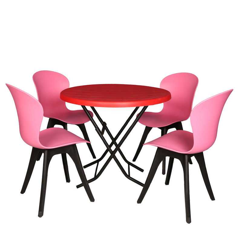 میز و صندلی ناهارخوری چهارنفره مدل ماهلین فایبرگلاس