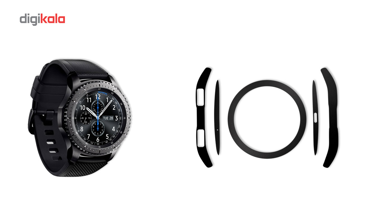 بسته 2 عددی برچسب ماهوت مدل Black-color-shades Special مناسب برای ساعت هوشمند Samsung Gear S3 Frontier