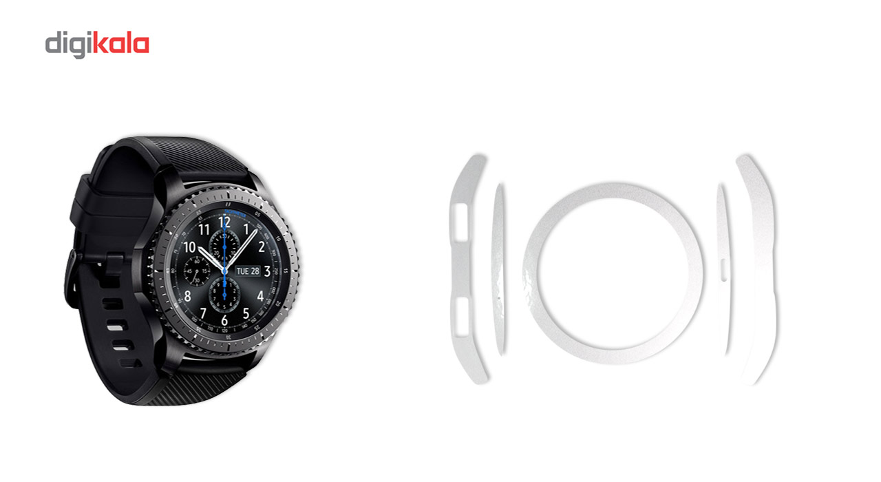 بسته 2 عددی برچسب ماهوت مدل Black-color-shades Special مناسب برای ساعت هوشمند Samsung Gear S3 Frontier