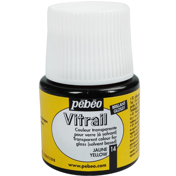 رنگ ویترای پ ب او شفاف مدل Vitrail Yellow 14 حجم 45 میلی لیتر