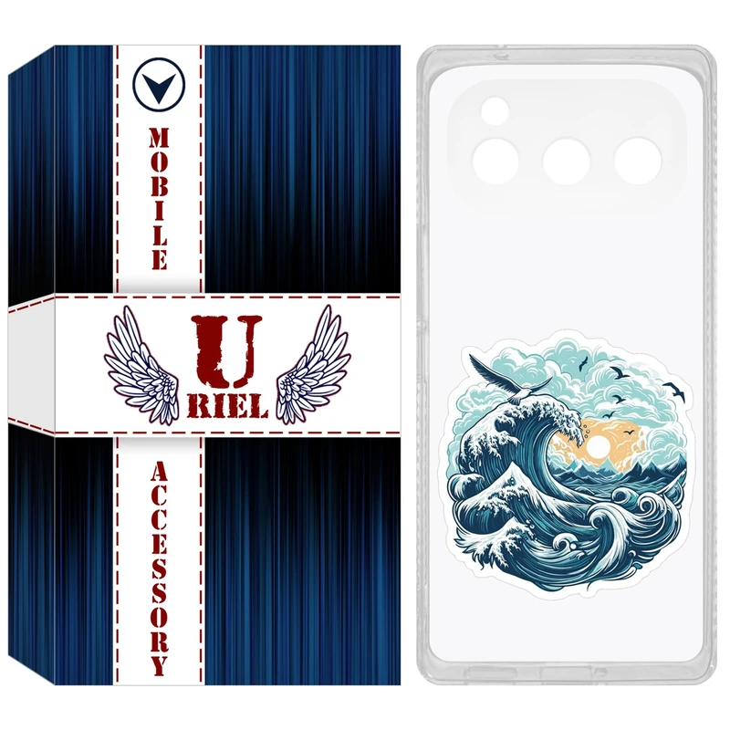 کاور یوریل مدل Clear کد 99 طرح موج دریا مناسب برای گوشی موبایل داریا Bond