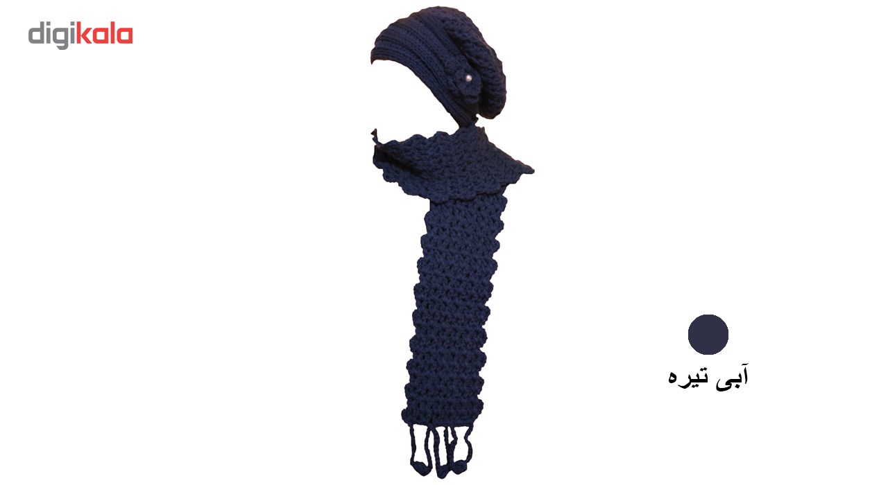 ست شال گردن و کلاه بافتنی ثمین مدل Butterfly