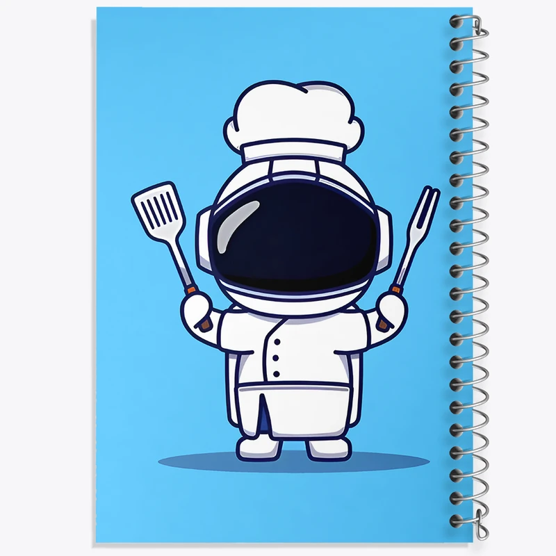 دفتر شطرنجی 50 برگ خندالو طرح فضانورد آشپز کد F6010