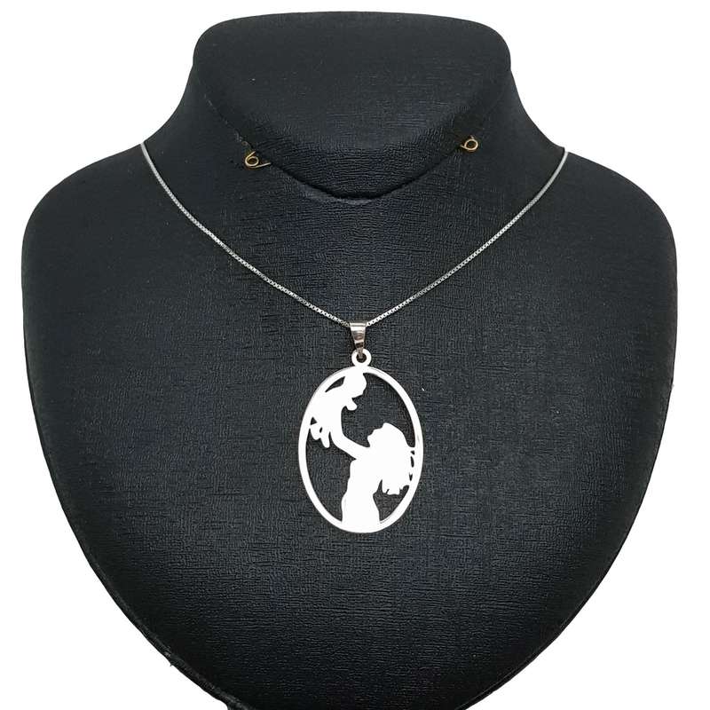 گردنبند نقره ترمه مدل مادر mom baby کد AC34 گردنبند نقره ترمه مدل مادر mom baby کد AC34