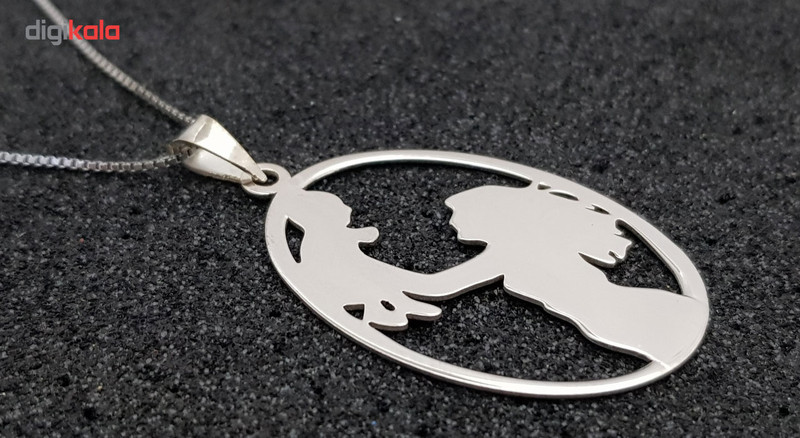 گردنبند نقره ترمه مدل مادر mom baby کد AC34 گردنبند نقره ترمه مدل مادر mom baby کد AC34