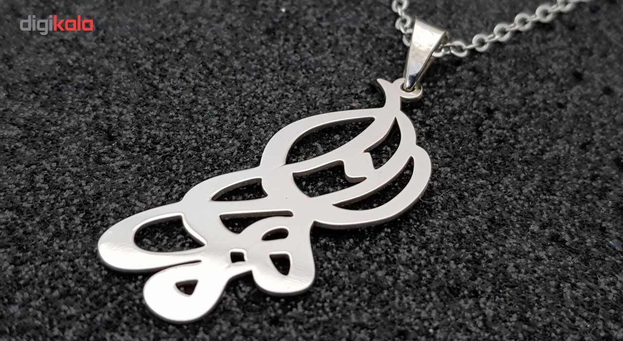 گردنبند نقره ترمه مدل اسم ماهان کد AC34 -  - 3