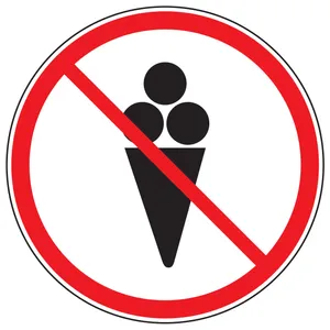 No Ice Cream Sticker