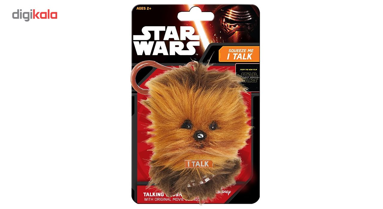 عروسک پولیشی استار وارز کلیپ دار سخنگو مدل Chewie Chewbacca Talking Plush Clip-on