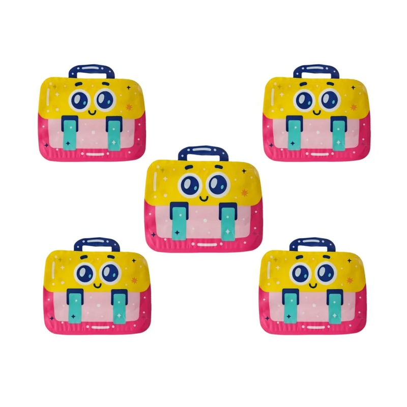 پاکت زیپ دار مدل کیف مدرسه مجموعه 5 عددی