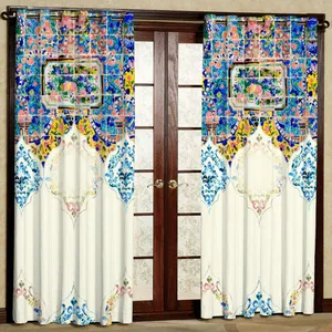 پرده مدل کاشی هازان پانچی کد 4329L سایز 140x200 سانتی متر