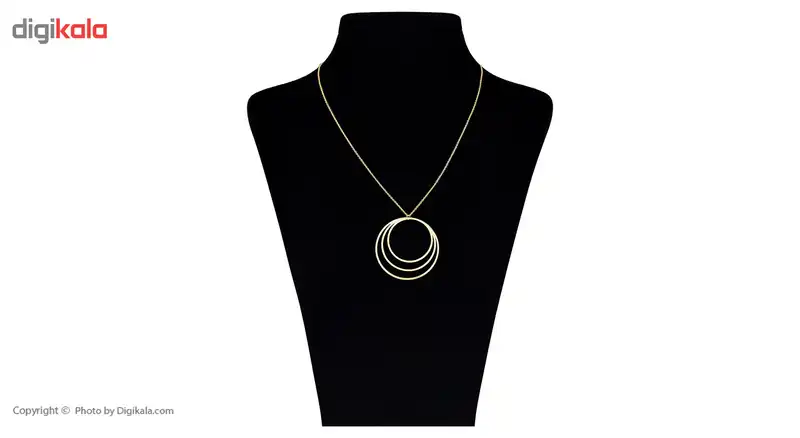 گردنبند طلا 18 عیار زرمان مدل ZMM0845 طرح دایره متداخل
