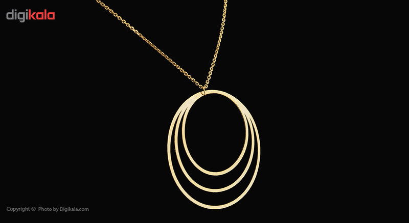 گردنبند طلا 18 عیار زرمان مدل ZMM0845 طرح دایره متداخل