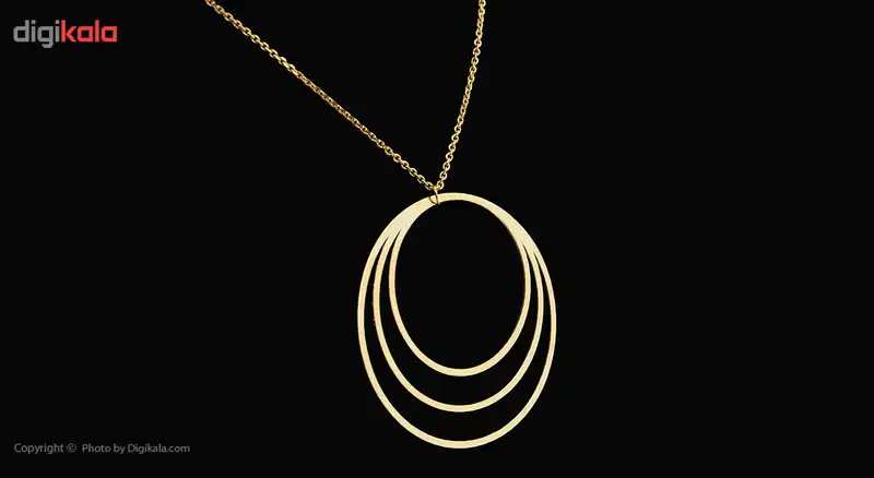 گردنبند طلا 18 عیار زرمان مدل ZMM0845 طرح دایره متداخل