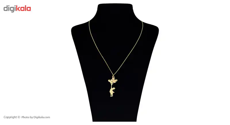 گردنبند طلا 18 عیار زرمان مدل ZMM0838 طرح دختر و بادکنک
