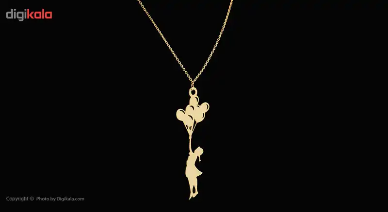 گردنبند طلا 18 عیار زرمان مدل ZMM0838 طرح دختر و بادکنک