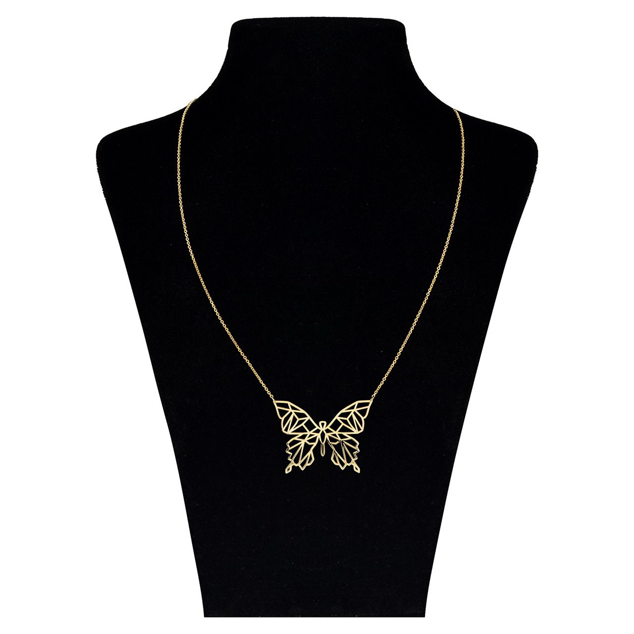 گردنبند طلا 18 عیار زنانه مایا ماهک مدل ZMM0843 طرح پروانه اوریگامی -  - 1