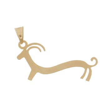 آویز گردنبند طلا 18 عیار زنانه زرمان مدل ZMM0831 طرح بز سفال ایران باستان