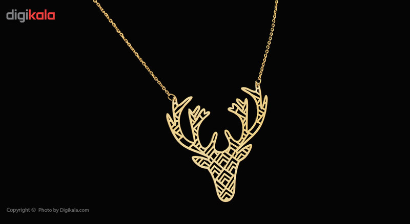 گردنبند طلا 18 عیار زنانه زرمان مدل ZMM0844 طرح گوزن اوریگامی