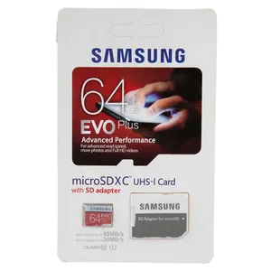 کارت حافظه microSDXC سامسونگ مدل Evo Plus کلاس 10 استاندارد UHS-I U1 سرعت 80MBps همراه با آداپتور ظرفیت 64 گیگابایت