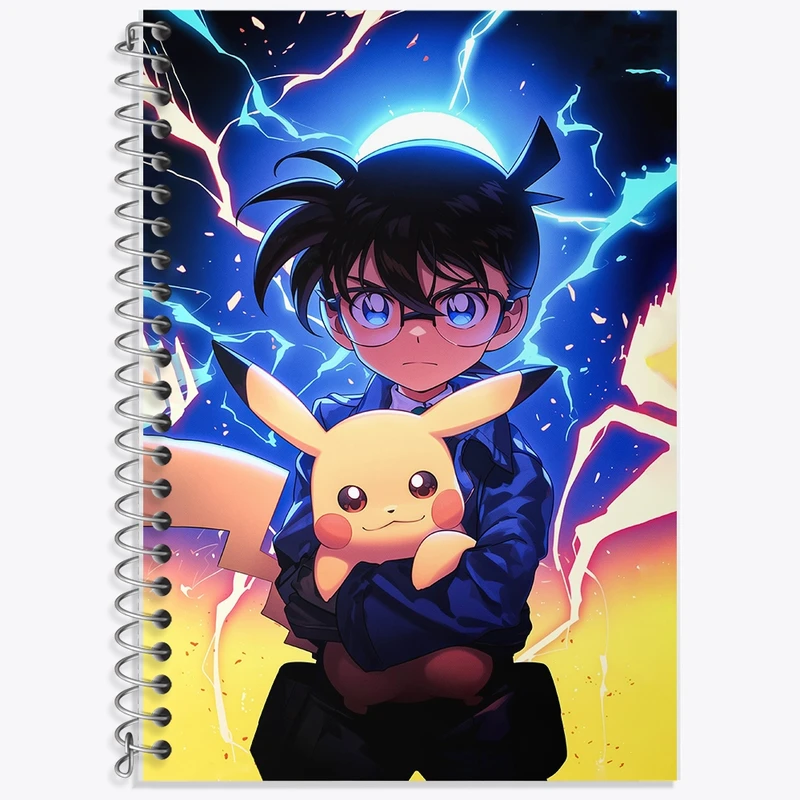 دفتر زبان 50 برگ خندالو مدل سه خط طرح انیمه پوکمون (Pokemon) کد F2844