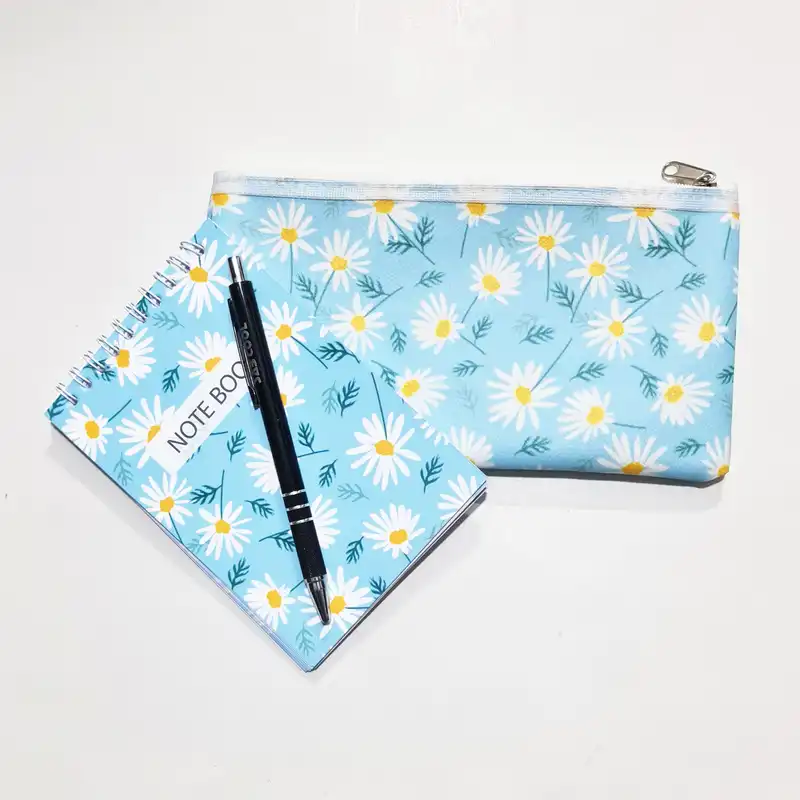 جامدادی طرح گل بابونه مدل LSA190502 به همراه دفترچه یادداشت