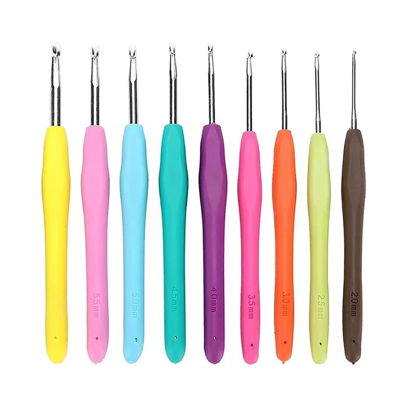 قلاب بافتنی مدل دسته ژله ای مجموعه 9 عددی