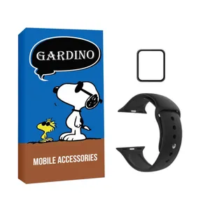 بند گاردینو مدل سیلیکونی مناسب برای اپل واچ سری 7 سایز 41 میلی متری به همراه محافظ صفحه نمایش