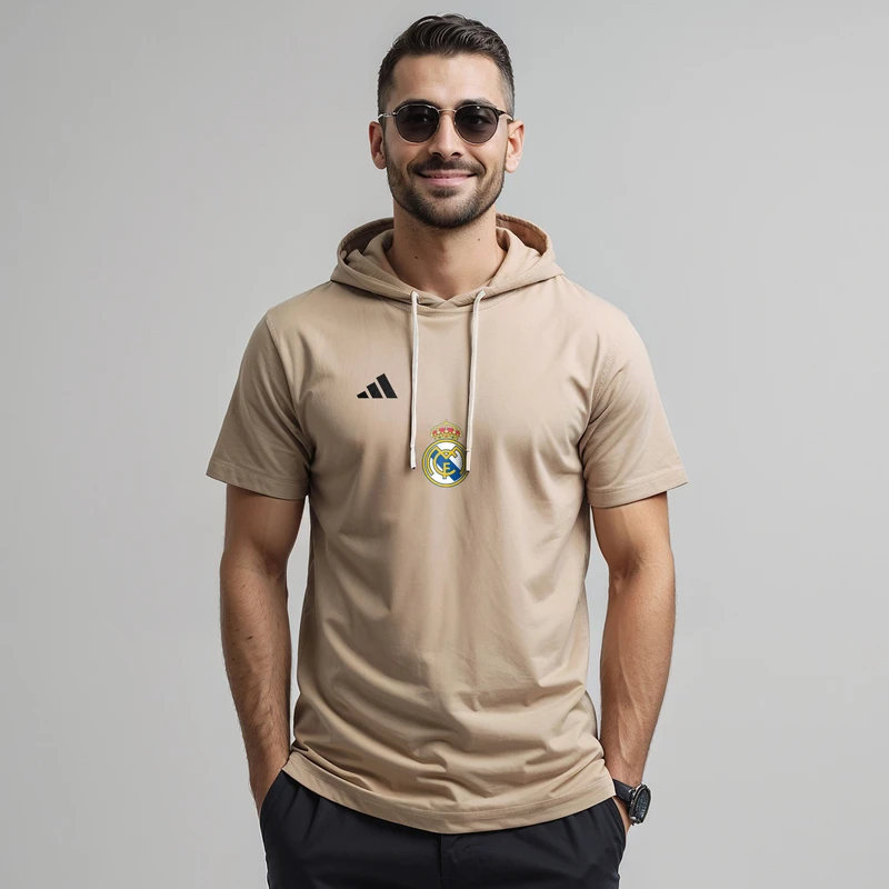 تی شرت کلاه دار آستین کوتاه مردانه مدل 14040217