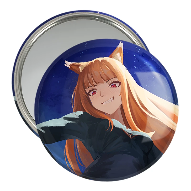 آینه جیبی خندالو مدل هولو انیمه ادویه و گرگ کد 36109