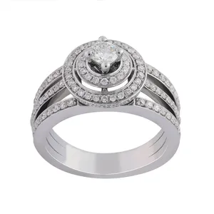 انگشتر طلا 18 عیار زنانه جواهری سروری مدل 11077