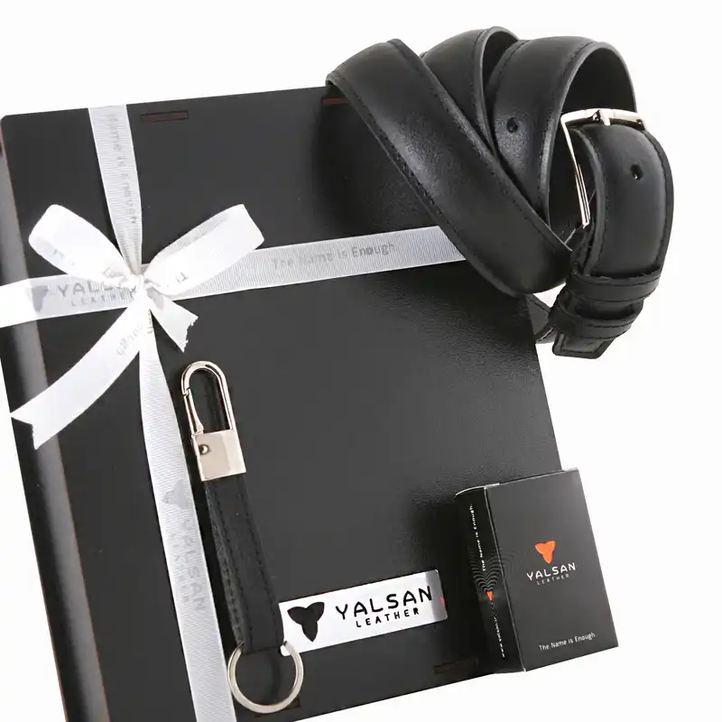 ست هدیه مردانه چرم یلسان مدل کایا کد KIYA-063-GS