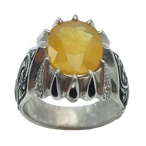 انگشتر نقره مردانه مدل قلمزنی