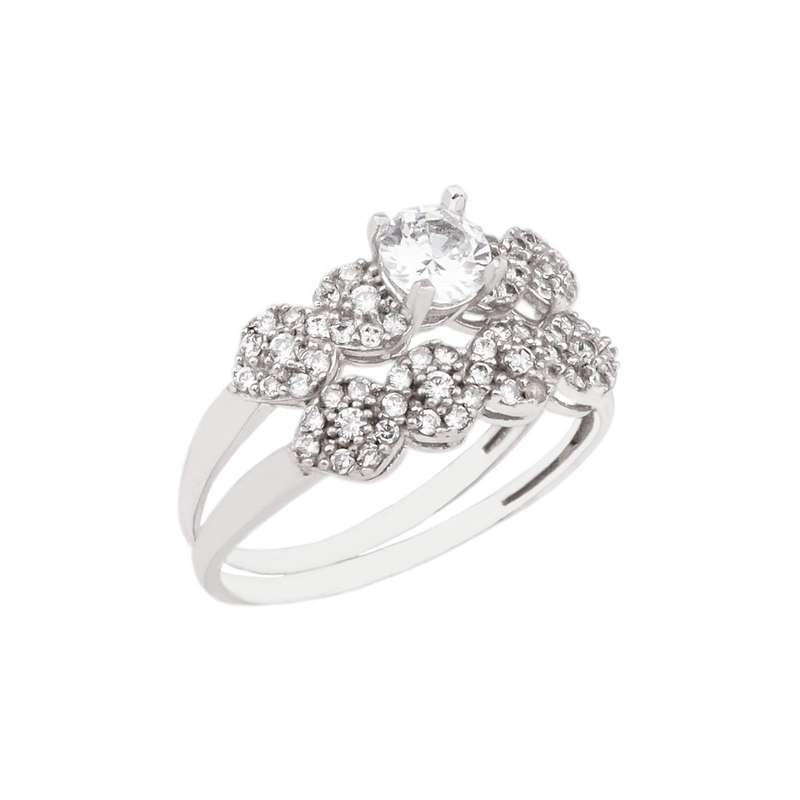 انگشتر نقره زنانه مدل 21707 مجموعه 2 عددی