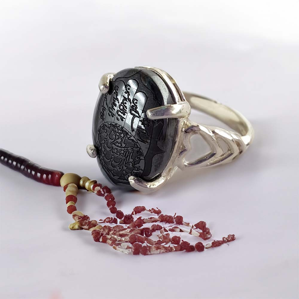 انگشتر نقره زنانه ملک زیور مدل کف العباس حدید کد 27