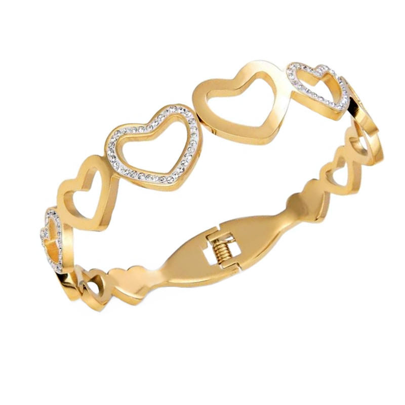دستبند زنانه طرح قلب مدل فنری کد 64g