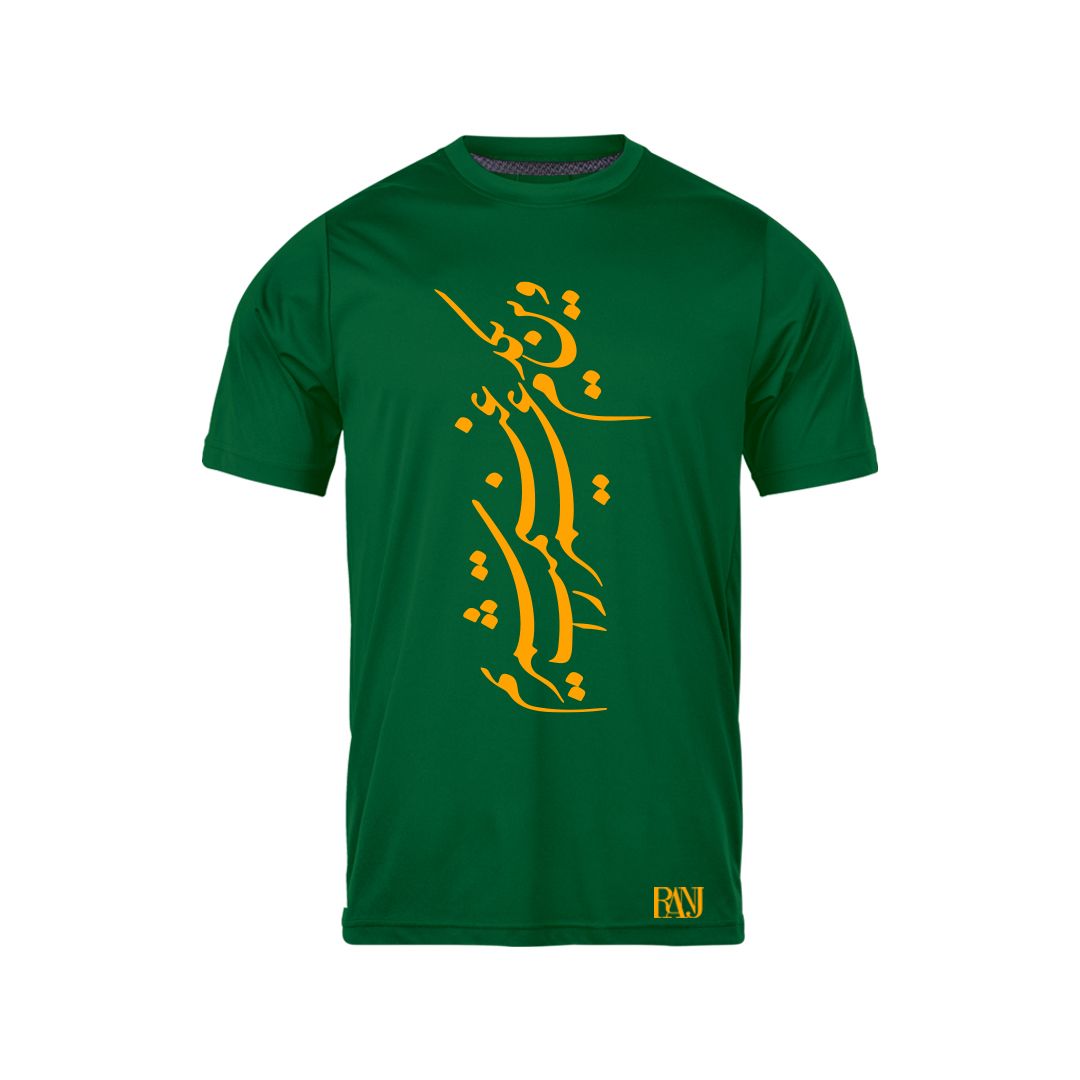 تی شرت آستین کوتاه مردانه رانژ مدل وین یکدم عمر را غنیمت شمریم 208-23RA06 رنگ سبز