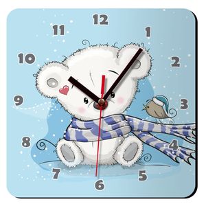 نقد و بررسی ساعت دیواری کودک باروچین مدل خرس شال دار کد c-112 توسط خریداران