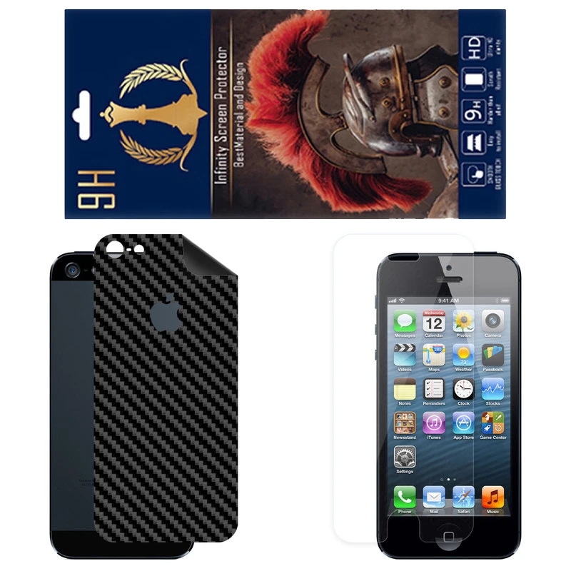 برچسب پوششی اینفینیتی مدل FC مناسب برای گوشی موبایل اپل iPhone 5 به همراه محافظ صفحه نمایش