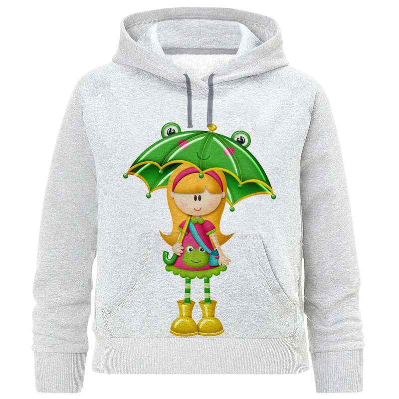 هودی دخترانه مدل دختر و چتر D23