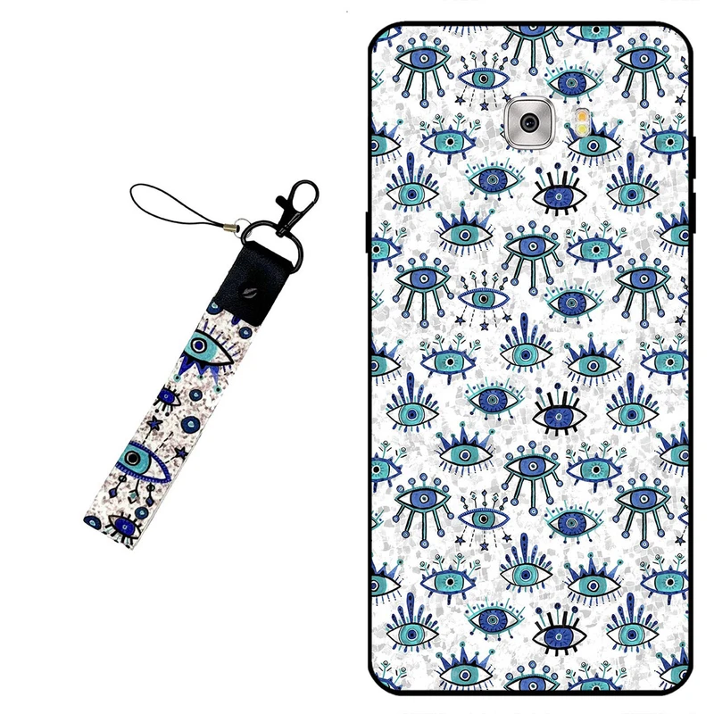 کاور مگافون طرح چشم نظر مدل 6464 مناسب برای گوشی موبایل سامسونگ Galaxy C7 Pro به همراه بند