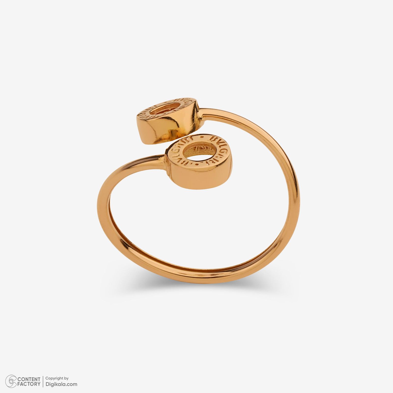 انگشتر طلا 18 عیار زنانه با طرح بولگاری حافا گلد مدل r022 سایز 56 -  - 7