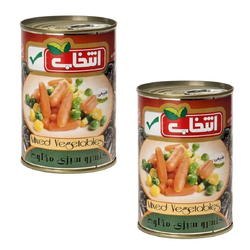 کنسرو مخلوط سبزیجات انتخاب - 420 گرم بسته 2 عددی