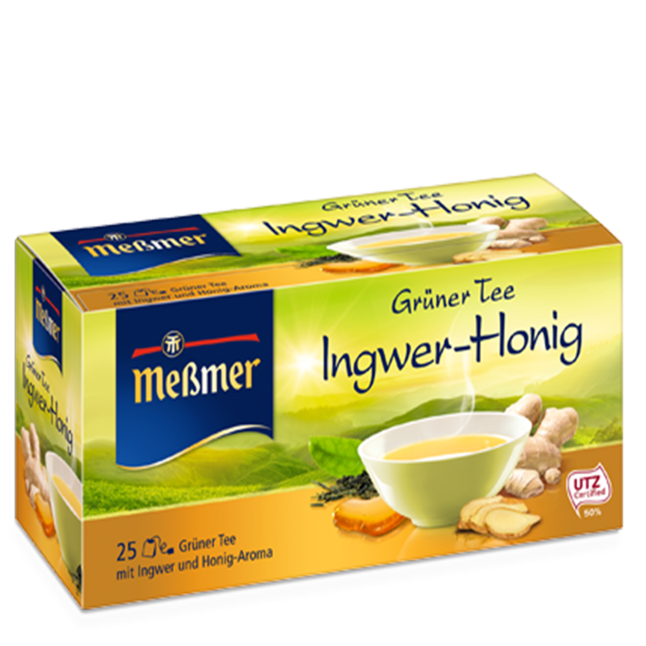 چای سبز زنجبیل عسل آلمانی مسمر مدل Ingwer Honig بسته 25 عددی