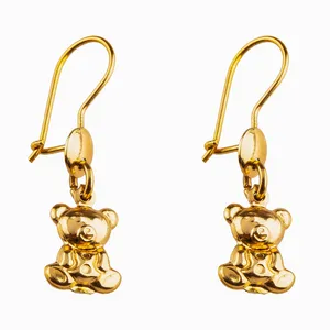 گوشواره طلا بچه گانه 18 عیار گالری طلا باران مدل خرس