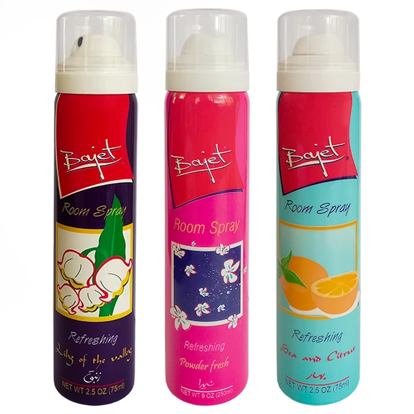 خوشبوکننده هوا باژه مدل Refreshing رایحه گل های شیدا بهار زنبق  حجم 75 میلی لیتر مجموعه 3 عددی