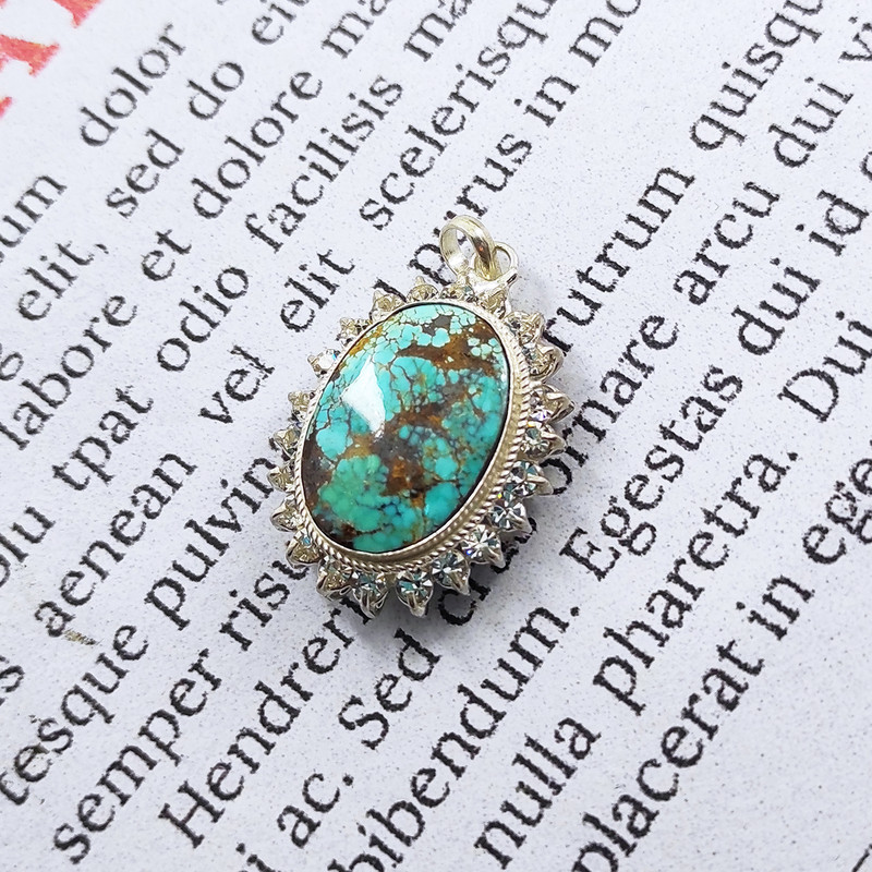 آویز گردنبند نقره زنانه سلین کالا مدل فیروزه کد COD-14