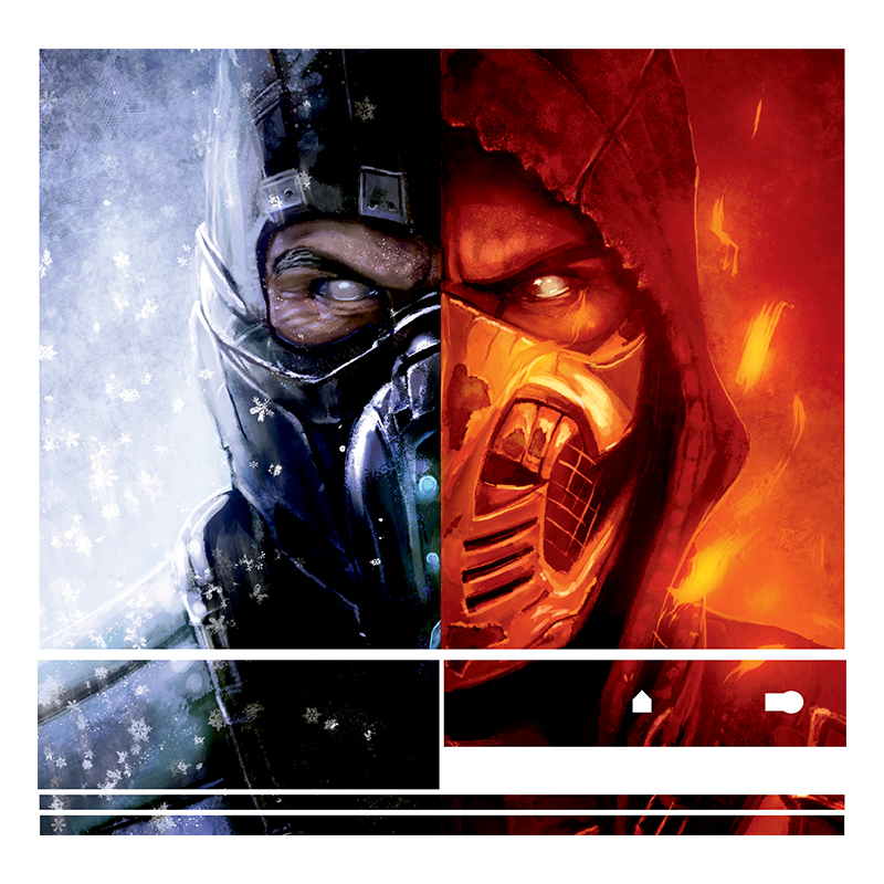 برچسب پلی استیشن 3 فت مدل mortal kombat 01 مجموعه 5 عددی