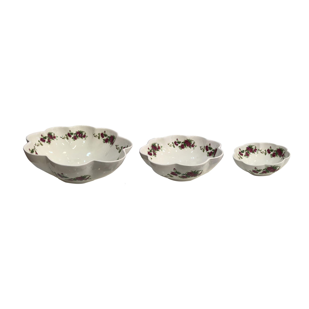 کاسه  طرح گل سرخی مدل SA-01 مجموعه 3 عددی